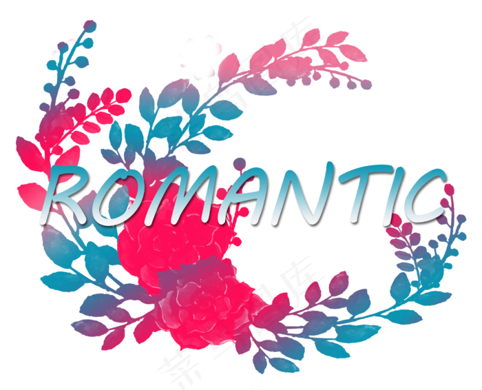 浪漫风渐变厚重色调藤蔓玫瑰