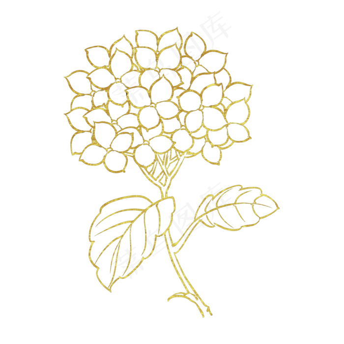 烫金线描绣球花(2000X2000(DPI:300))psd模版下载