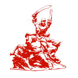 正在战斗的战士剪影