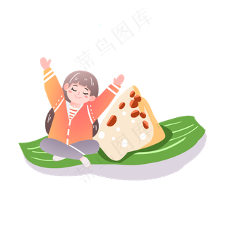 端午粽子女孩素材