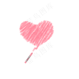 情人节蜡笔画的爱心装饰PNG,免抠元素