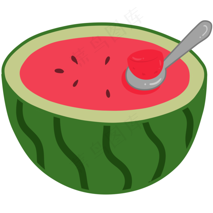 用勺子吃西瓜的方法(2000X2000(DPI:300))psd模版下载