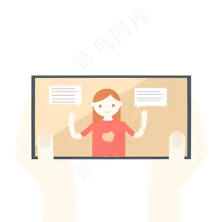 看手机直播女孩