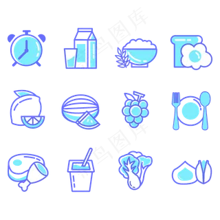 健康膳食图标矢量图 健康膳食图标矢量图