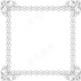 简约中国风花纹花边边框装饰,免抠元素