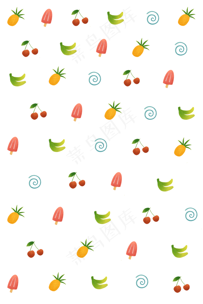 水果夏日冰爽印花,免抠元素