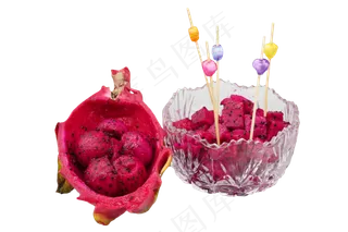 切块火龙果水果