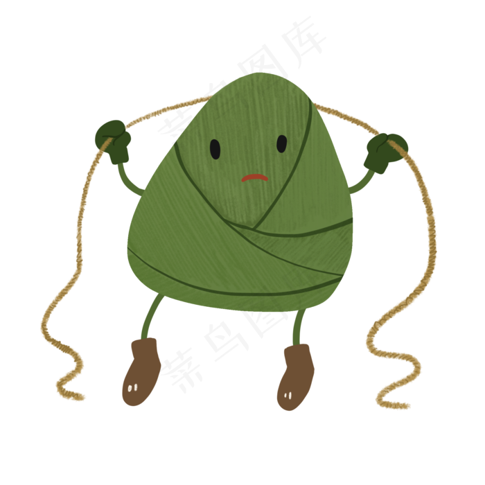 拟人拿着麻绳的粽子