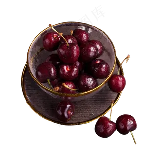 一碗新鲜可口的樱桃,免抠元素