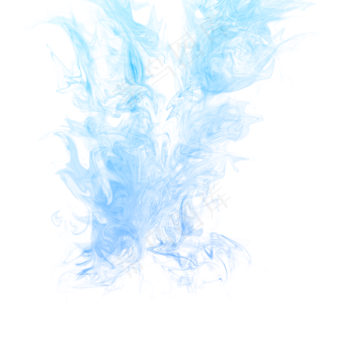彩色烟雾蓝色,免抠元素(2000*2000px 300 dpi )psd模版下载