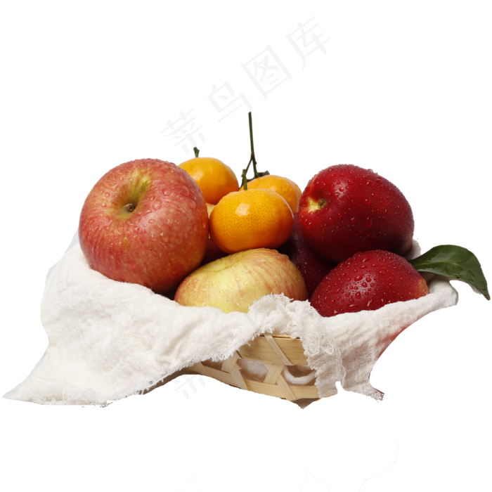 新鲜的桔子和苹果免抠图