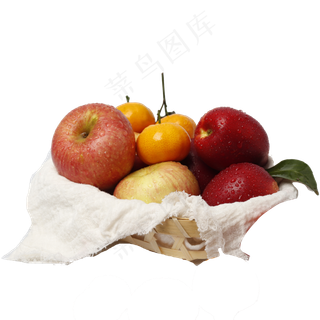 新鲜的桔子和苹果免抠图
