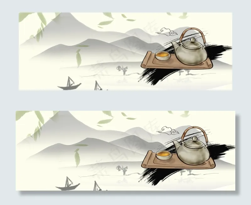 春茶节文艺中国风大气古风棕banner