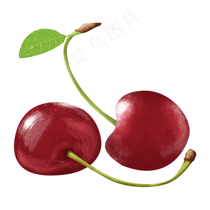 红色新鲜樱桃小樱桃水果果蔬写实(2000X2000(DPI:300))psd模版下载