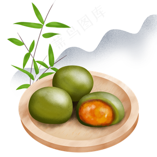 中国风一盘青团装饰,免抠元素