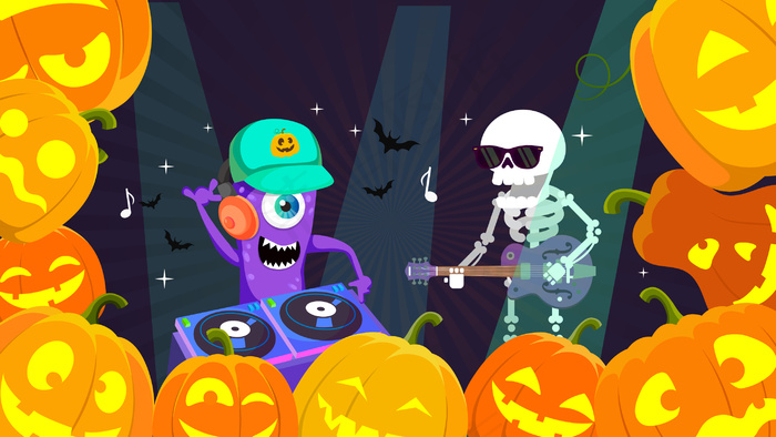 卡通万圣节派对插画