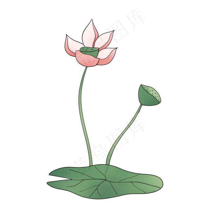 古风中国风荷花水墨画(3000X3000(DPI:149))psd模版下载