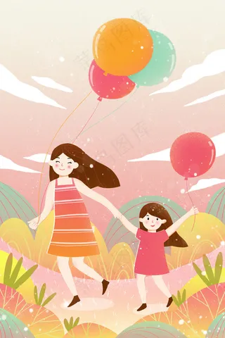 六一儿童节户外玩耍的女孩