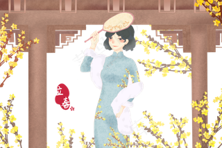 春天立春古风女孩