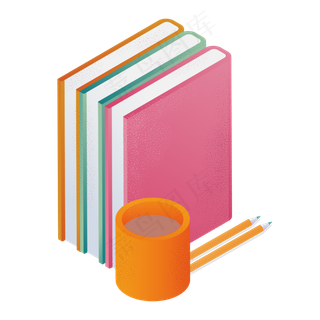 毕业季课本书本元素