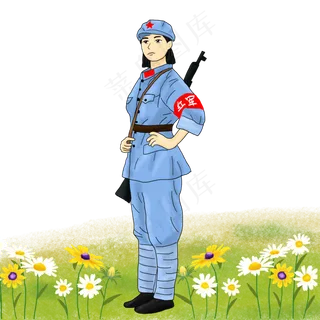 建军节女红军PNG