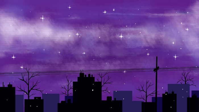 寂静孤独的城市夜空(1125X2436(DPI:72))psd模版下载