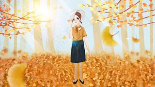 秋天银杏阳光女孩