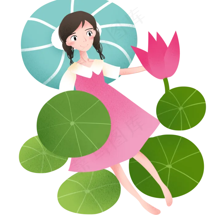 立夏荷叶女孩