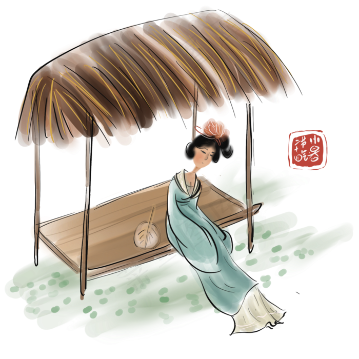 二十四节气茅草屋下的少女
