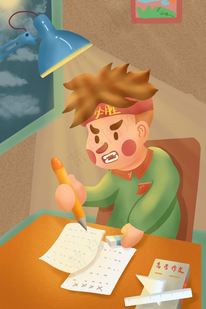 高考挑灯夜战学习