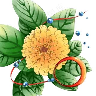 中国风黄色菊花,免抠元素 中国风黄色菊花,免抠元素