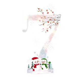 冬天雪人数字7