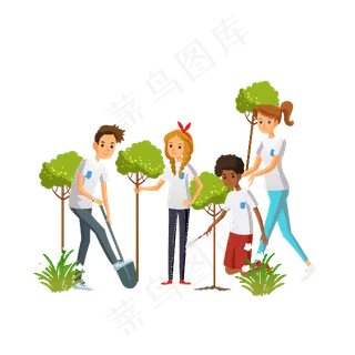 植树节装饰卡通元素,免抠元素