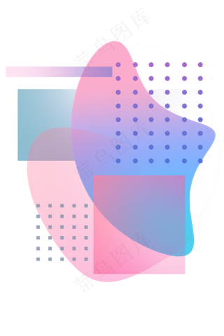 孟菲斯渐变几何底纹冰激凌色,免抠元素