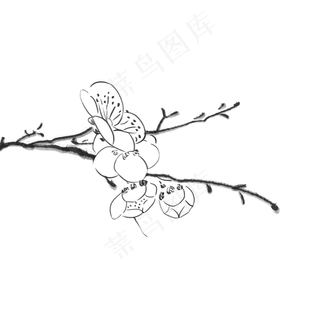 水墨花水墨画中国画