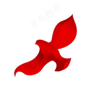 和平鸽抽象红布