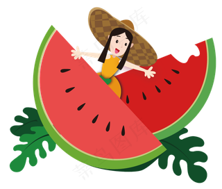 西瓜女孩草帽