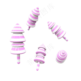 C4D粉白色树木表白节母亲节5