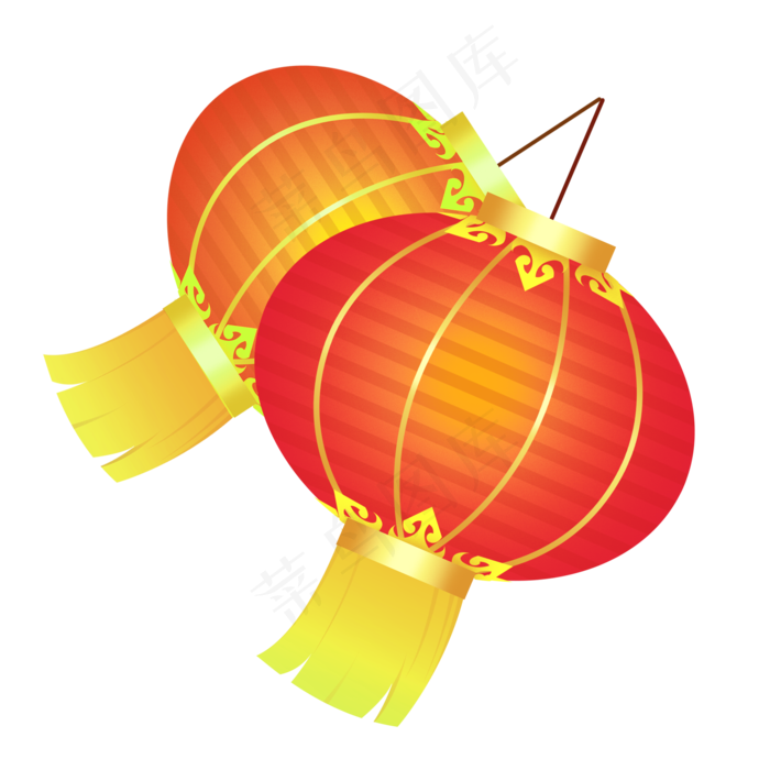 新年灯笼新春春节,免抠元素(2048X2048(DPI:300))psd模版下载
