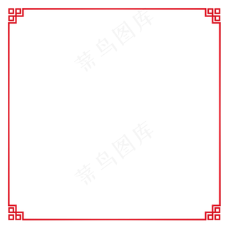 中国风矩形红色边框,免抠元素