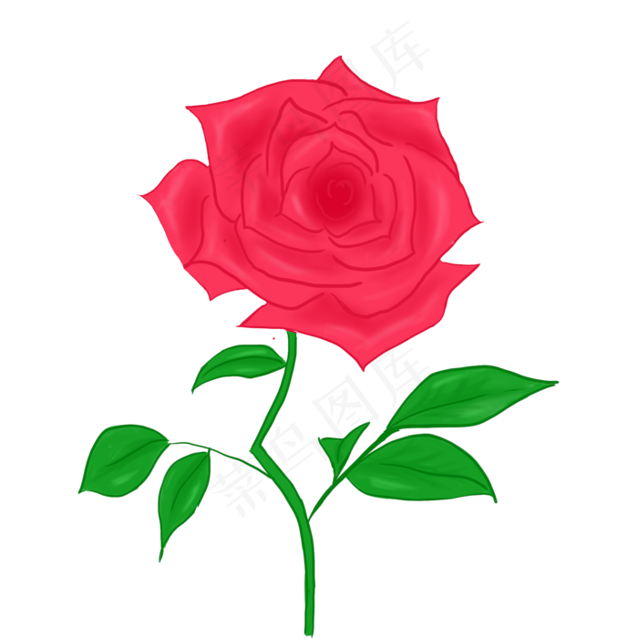 唯美的手绘爱情玫瑰花(2000X2000(DPI:96))psd模版下载