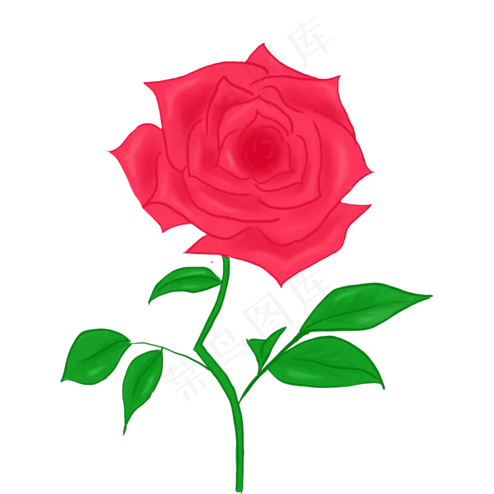 唯美的手绘爱情玫瑰花(2000X2000(DPI:96))psd模版下载