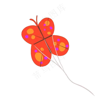 风筝蝴蝶红色花色夏日孩子儿童节