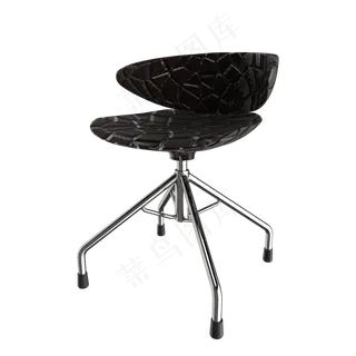 真皮黑色转椅办公椅,免抠元素
