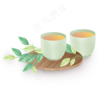 春茶和茶树叶,免抠元素