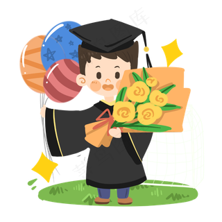 卡通男生参加毕业典礼PNG素材 卡通男生参加毕业典礼PNG素材
