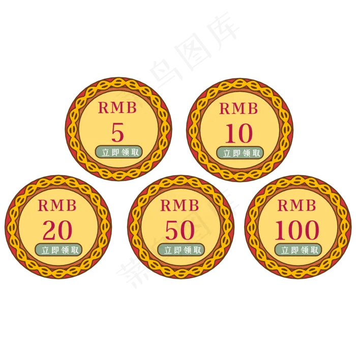 中国风传统电商优惠券(2000*2000px 300 dpi )ai矢量模版下载