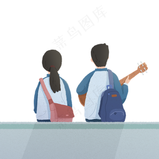 毕业季学生背影