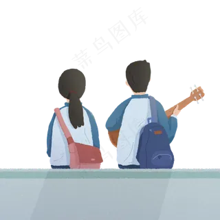 毕业季学生背影