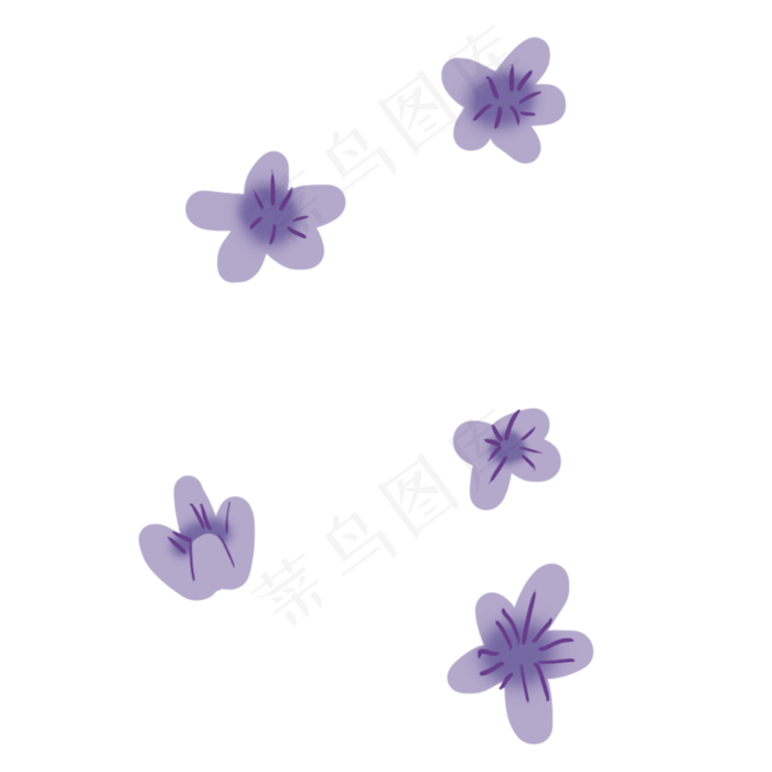 卡通紫色花朵下载,免抠元素(2000*2000px 300 dpi )psd模版下载